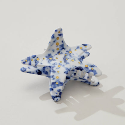 Coastal Blue Starfish Claw Clip - Medium