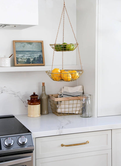 Gold Wire Hanging Basket
