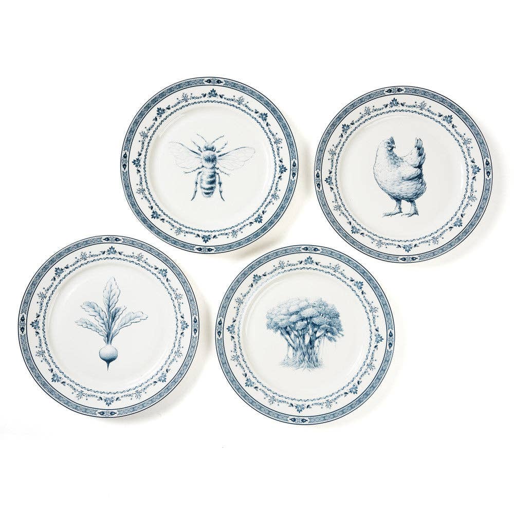 Farm Fresh Dinner Plates | Blue and White