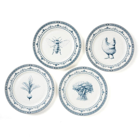Farm Fresh Dinner Plates | Blue and White