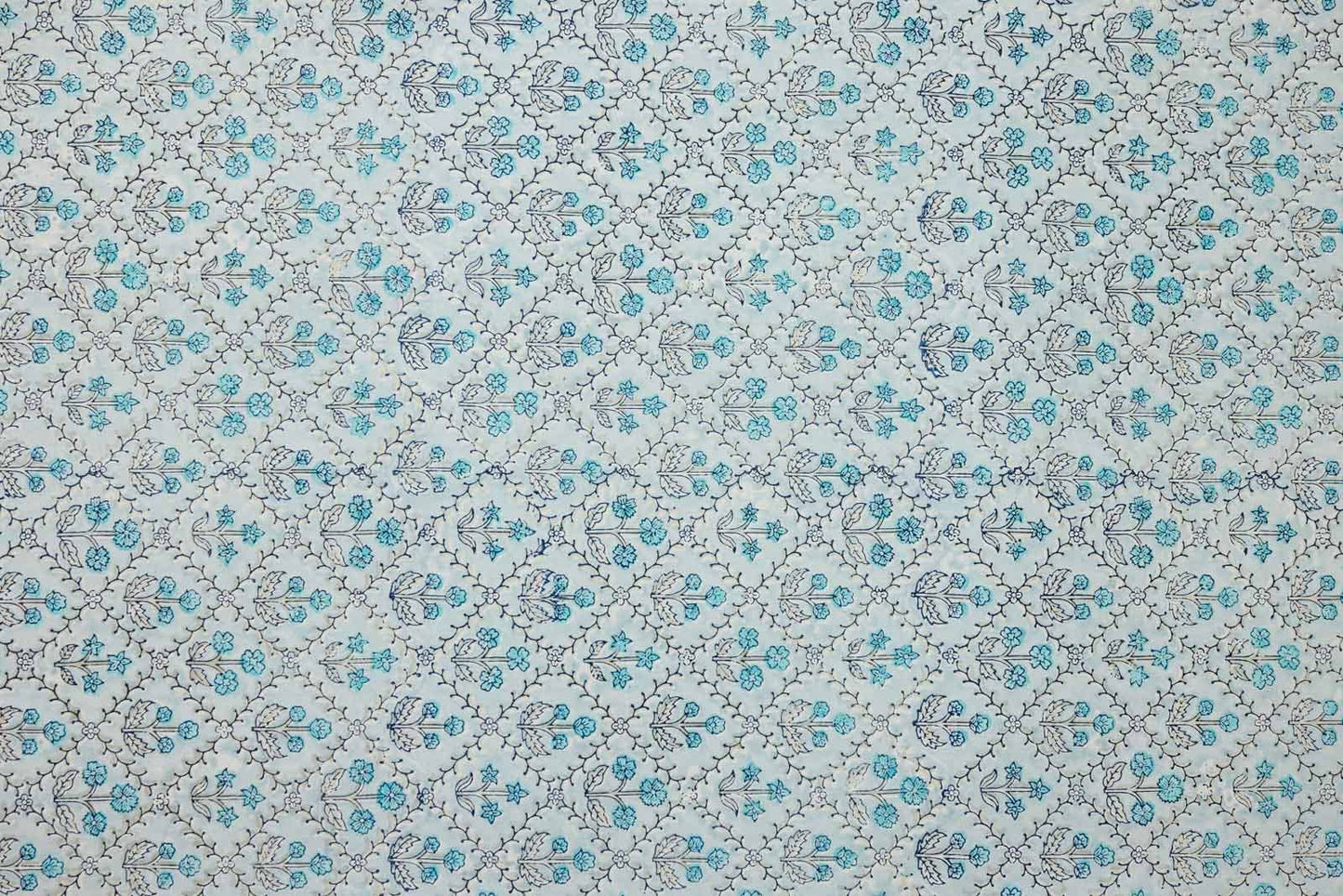 Floral Lattice Blue Opal - Wrapping Paper