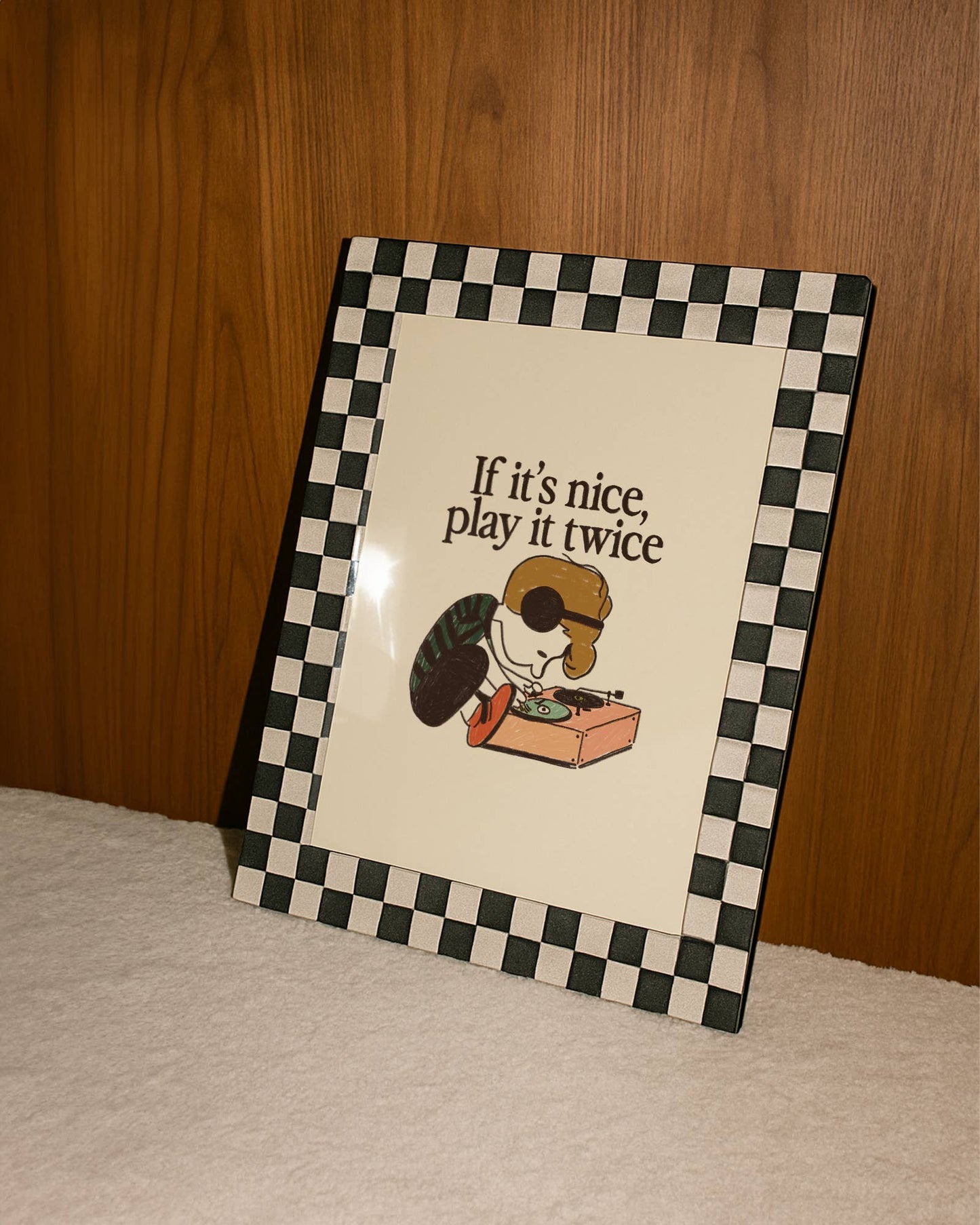 If It's Nice, Play It Twice Vintage Vinyl Art Print