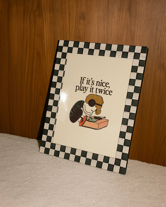 If It's Nice, Play It Twice Vintage Vinyl Art Print