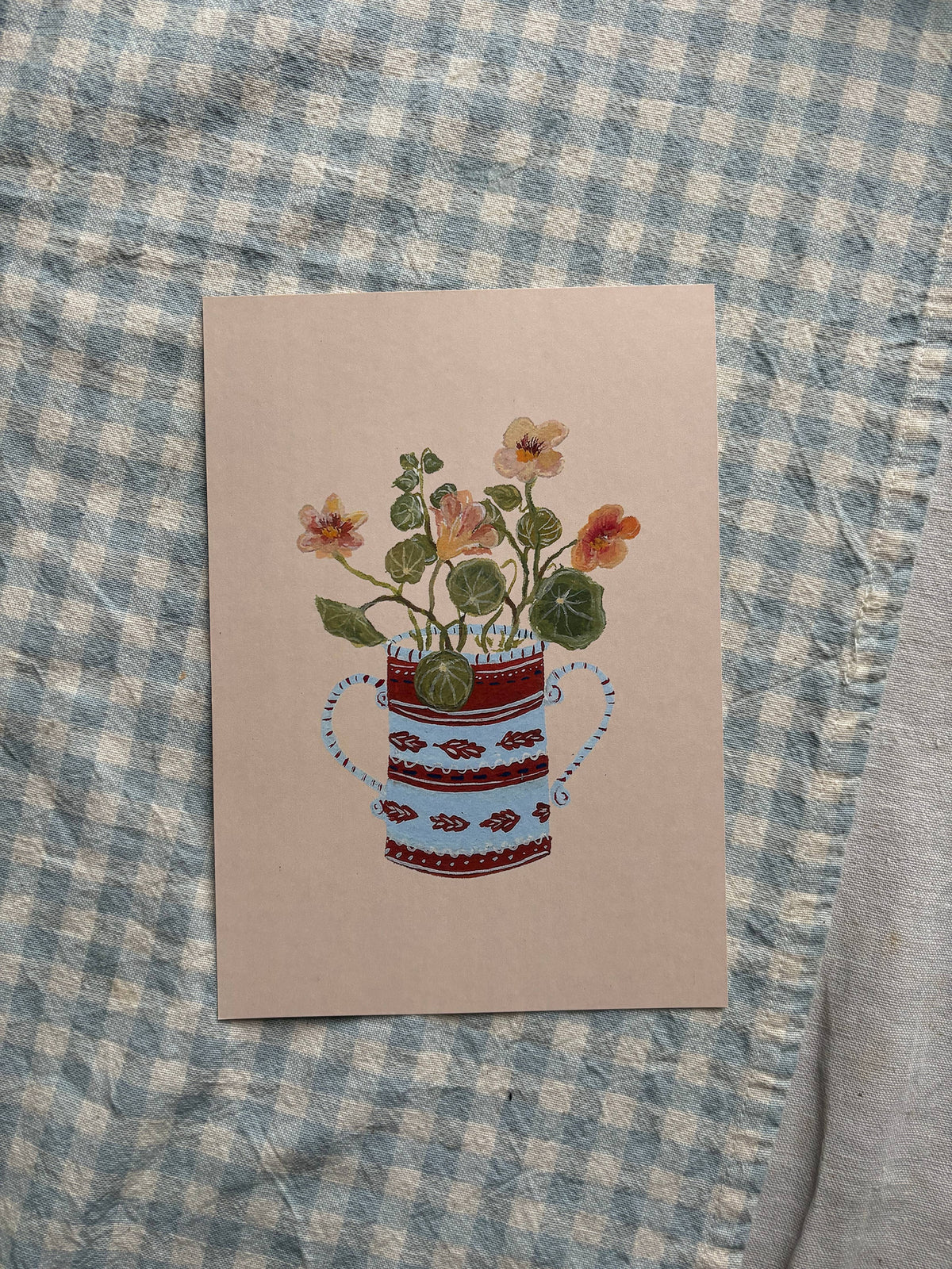 Apricot Nasturtium | Art Print