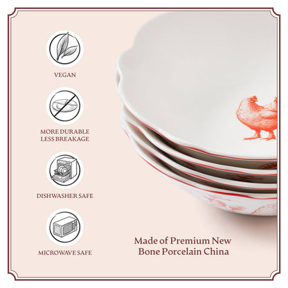 Gertrude Salad Bowls | Red and White