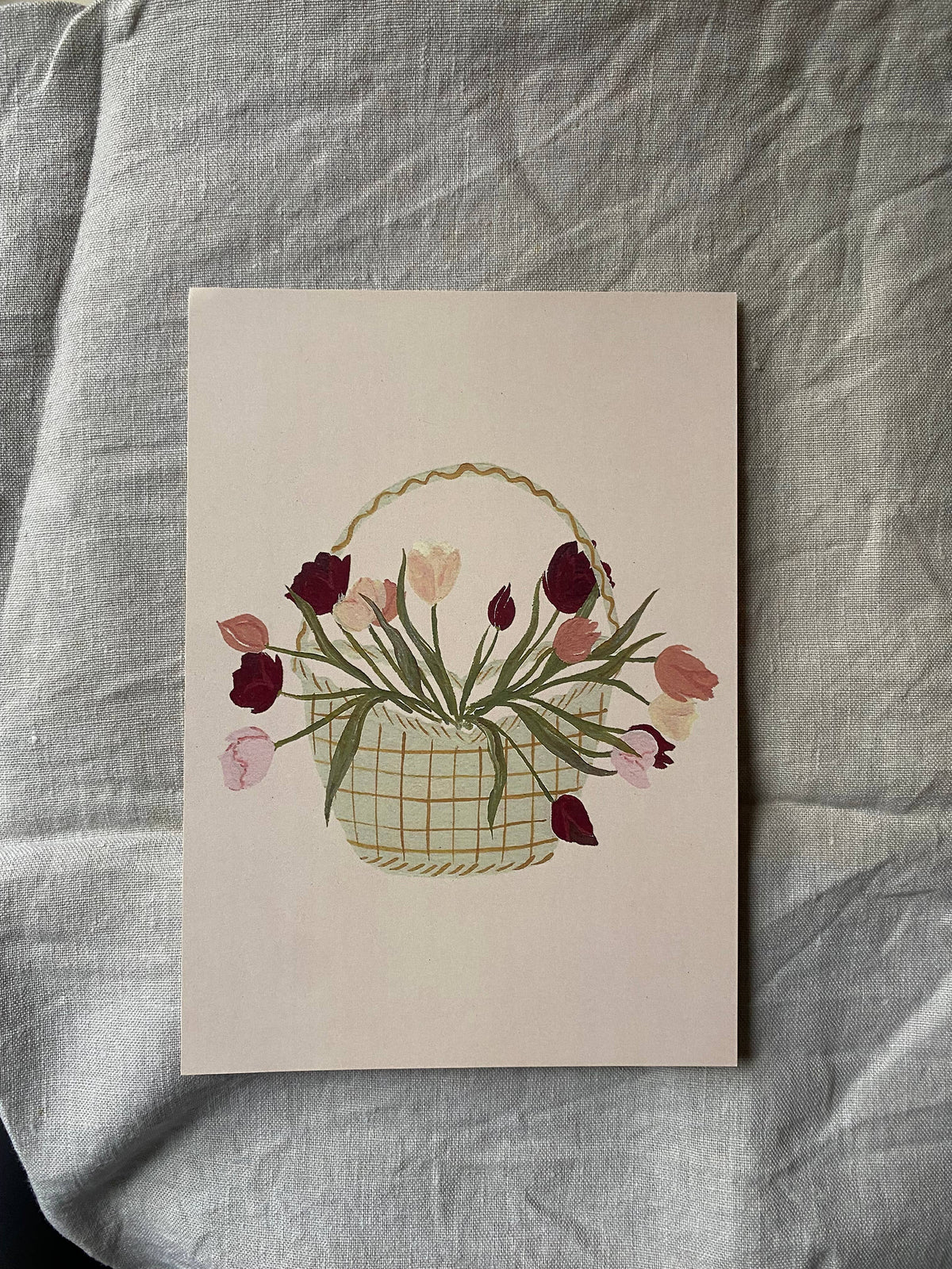 Basket of Tulips | Art Print