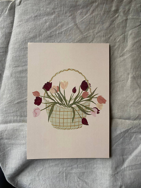 Basket of Tulips | Art Print