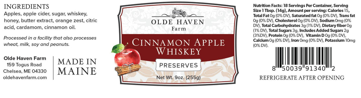 Cinnamon Apple whiskey Preserves 9oz