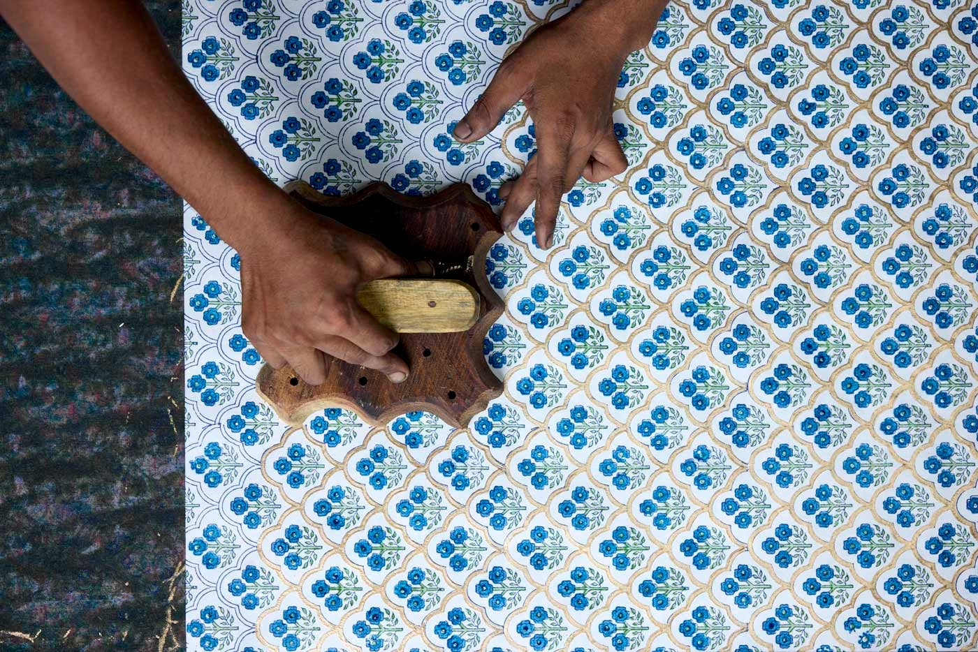 Trellis Indigo Wrapping Paper