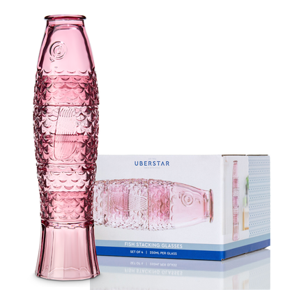 Fish Stacking Drinking Glass | Pink