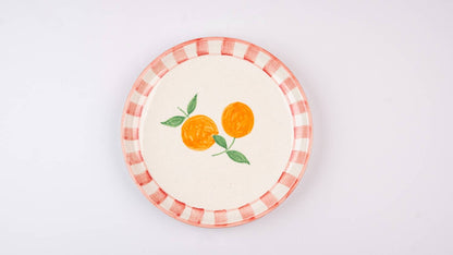 Orange Striped Snack Plate