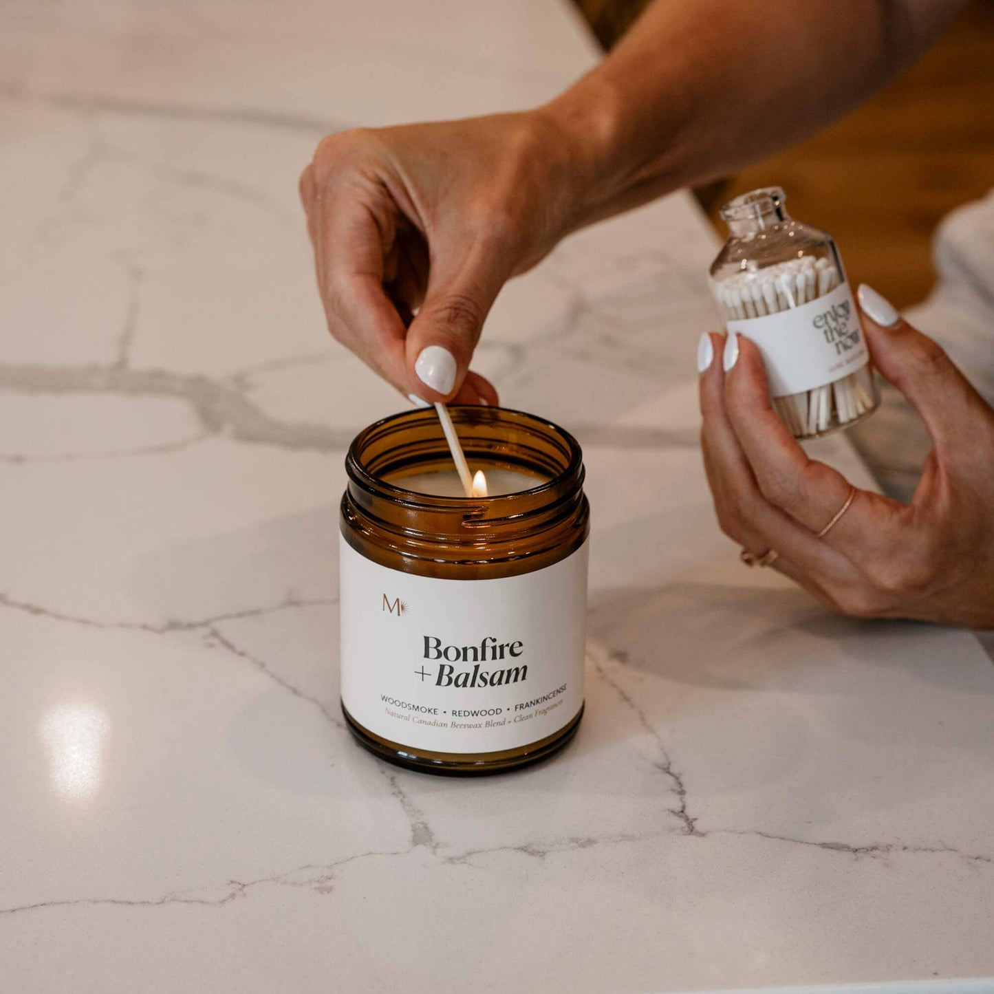 Bonfire + Balsam 9oz Beeswax Candle