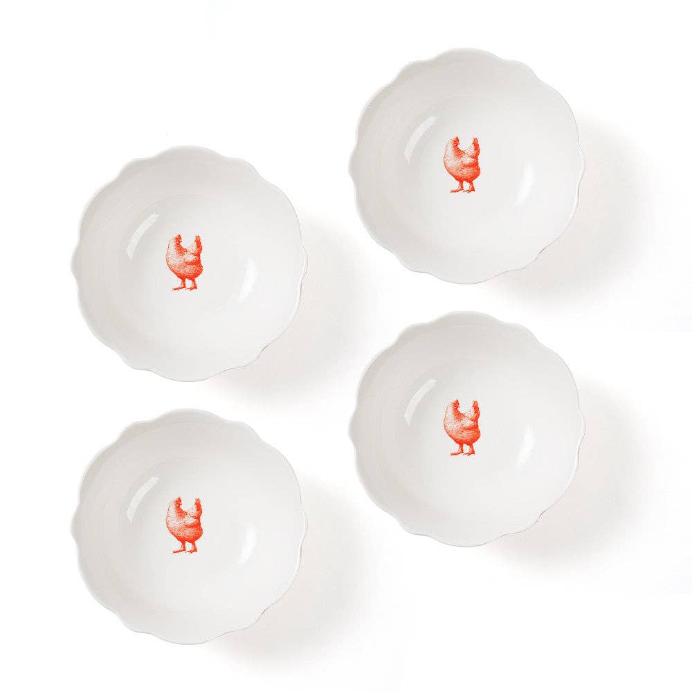 Gertrude Salad Bowls | Red and White