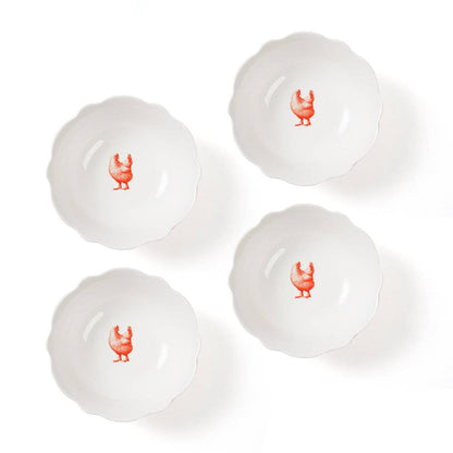 Gertrude Salad Bowls | Red and White
