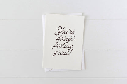 "You're Doing F'ing Great" Motivational Card