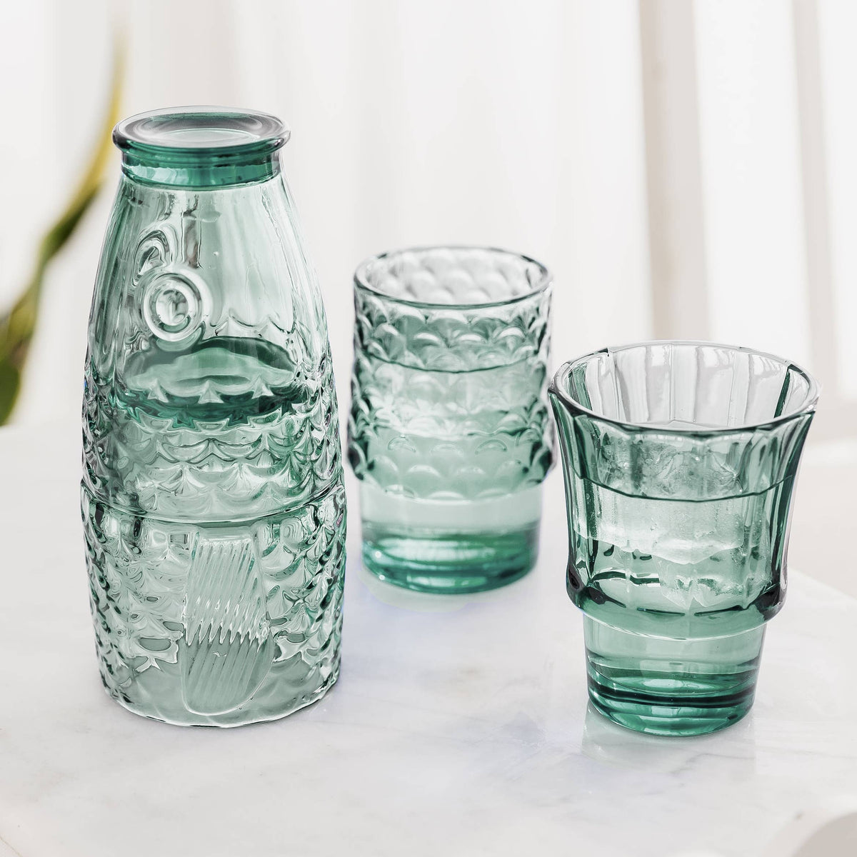 Fish Stacking Drinking Glass | Green