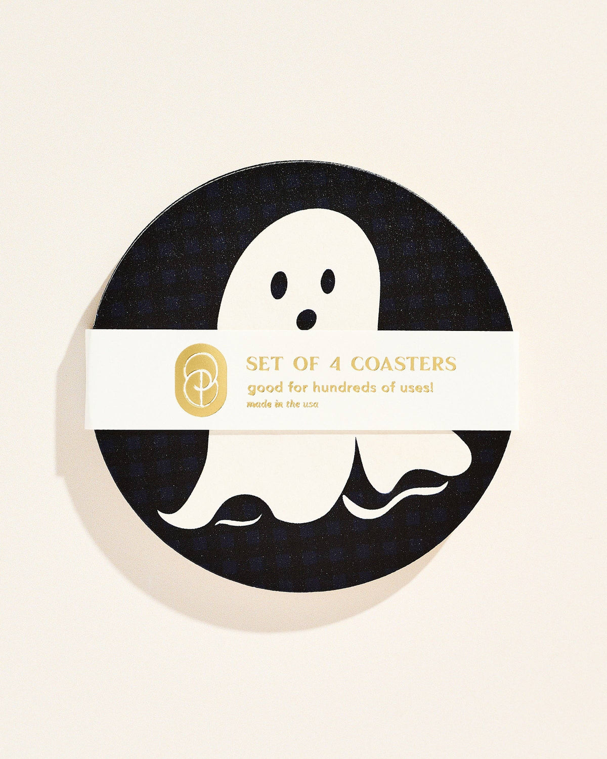 Spooky Ghost Halloween Coasters - Set of 4