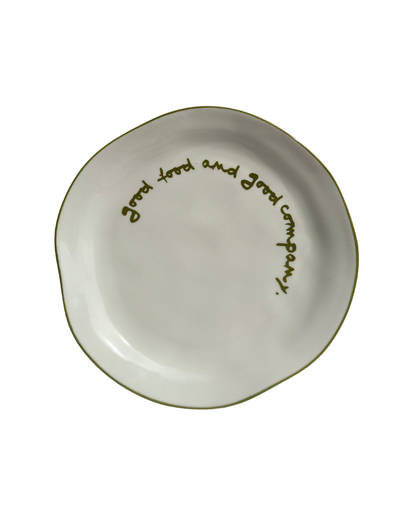 Statement Plate 'good food and good company.'