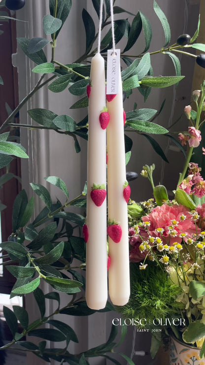 Handpainted Strawberry Candlestick