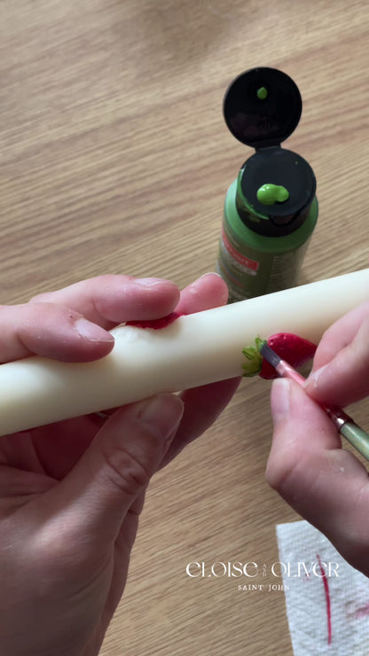 Handpainted Cherry Candlesticks